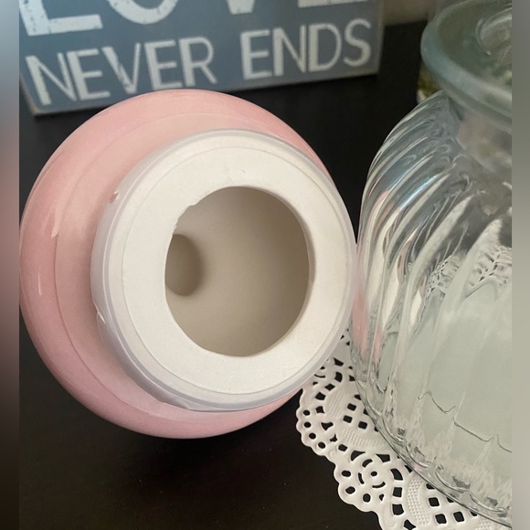 🆕💘 PINK HEART LID DECORATIVE GLASS CANDY & TRINKET JAR. BRAND NEW! - Picture 6 of 11